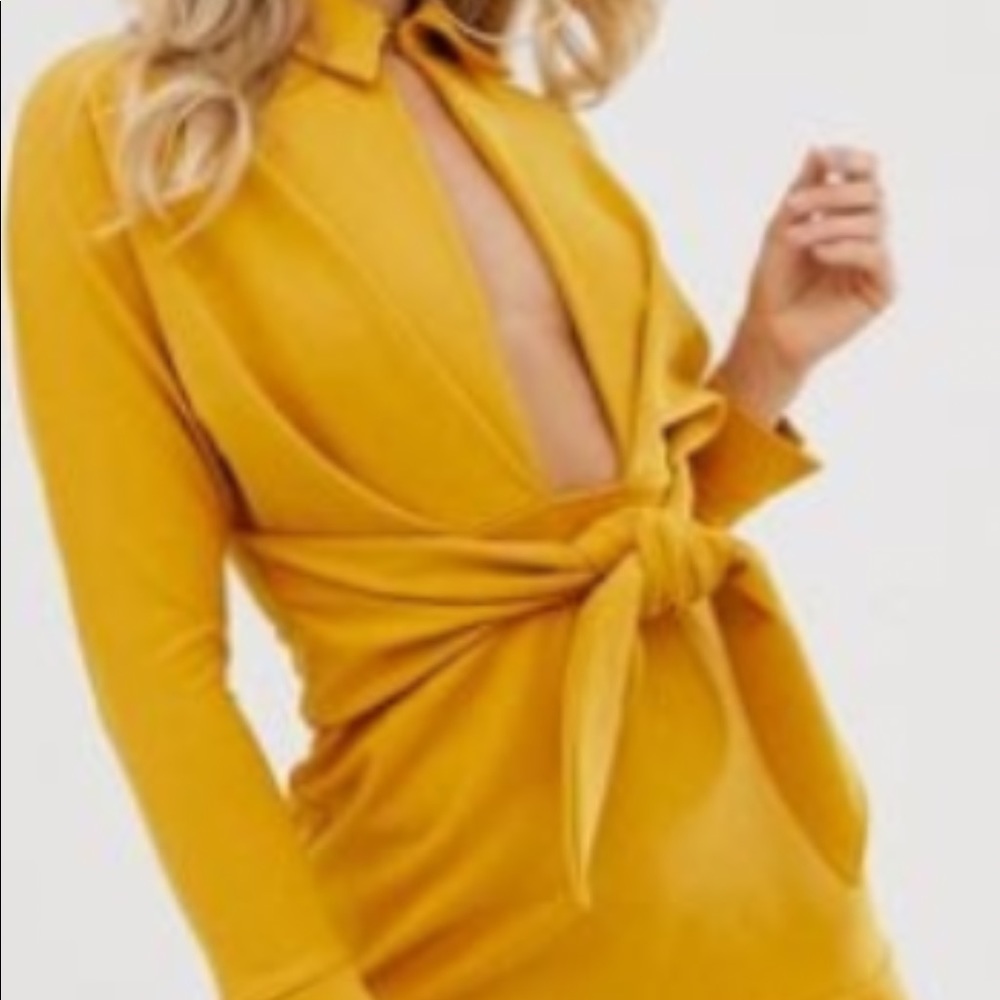 ASOS Gold wrap dress